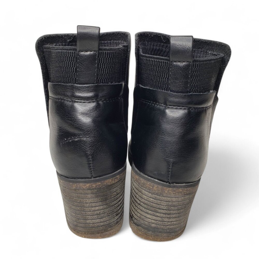 Korks by Kork-Ease Elsie Booties Women's Black Leather Under Calf Moto Slip On 6 - Picture 6 of 11